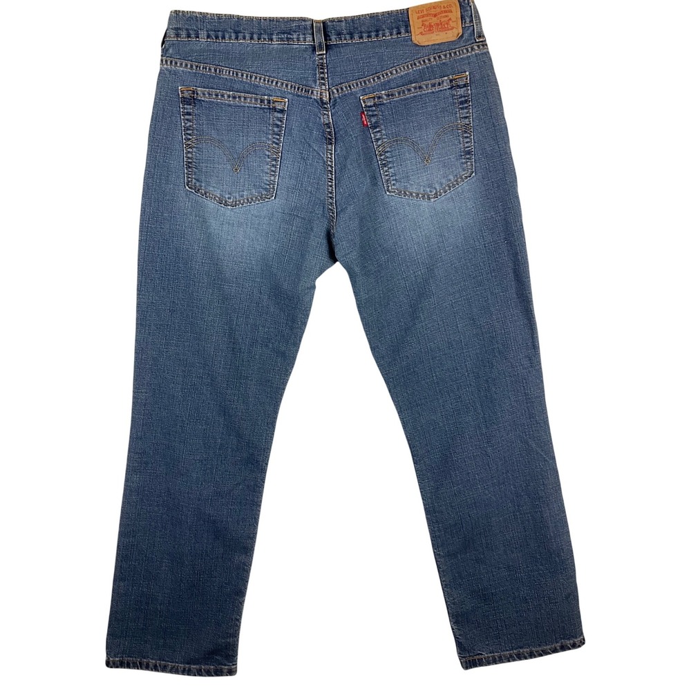 Levi Strauss 505 Jeans Straight Stretch Blue Denim Women Size 14 M (Jan 2003) - Picture 2 of 15